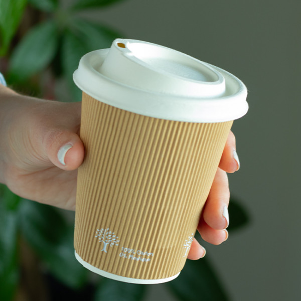 Gobelet carton kraft triple paroi 12 Oz, 100% écologique