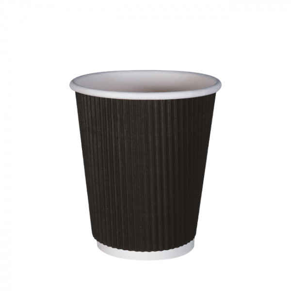 Gobelet jetable en carton noir pour boisson très chaudes