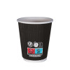 gobelet jetable en carton noir pour boisson très chaudes