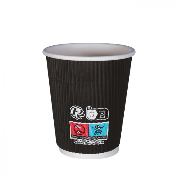 gobelet jetable en carton noir pour boisson très chaudes