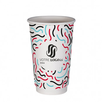 Gobelet 20 Oz en carton double paroi personnalisé - Impression jusqu'à 5 couleurs