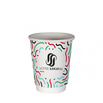 Gobelet 12 Oz en carton double paroi personnalisé - Impression jusqu'à 5 couleurs