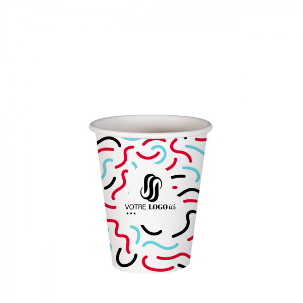 Gobelet 8 Oz en carton personnalisé - Impression jusqu'à 5 couleurs