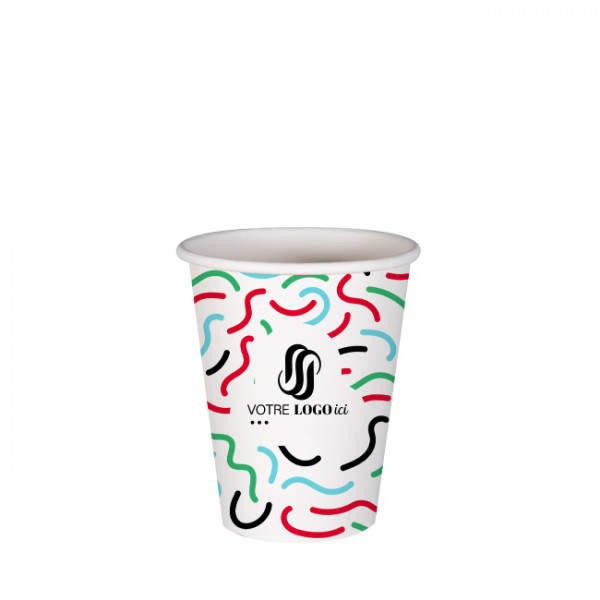 Gobelet 8 Oz en carton personnalisé - Impression jusqu'à 5 couleurs