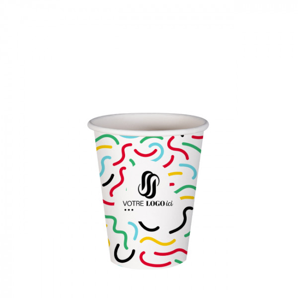 Gobelet 8 Oz en carton personnalisé - Impression jusqu'à 5 couleurs