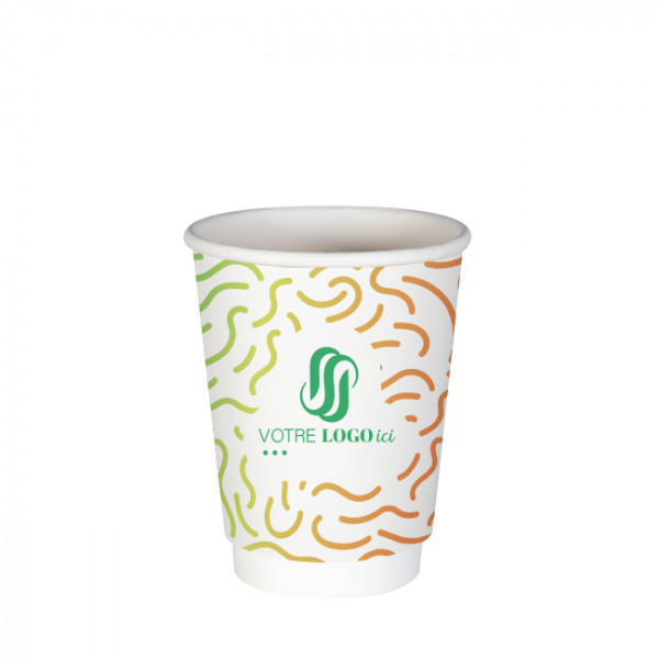 Gobelet 12 Oz en carton double paroi personnalisé - Impression couleurs illimitées