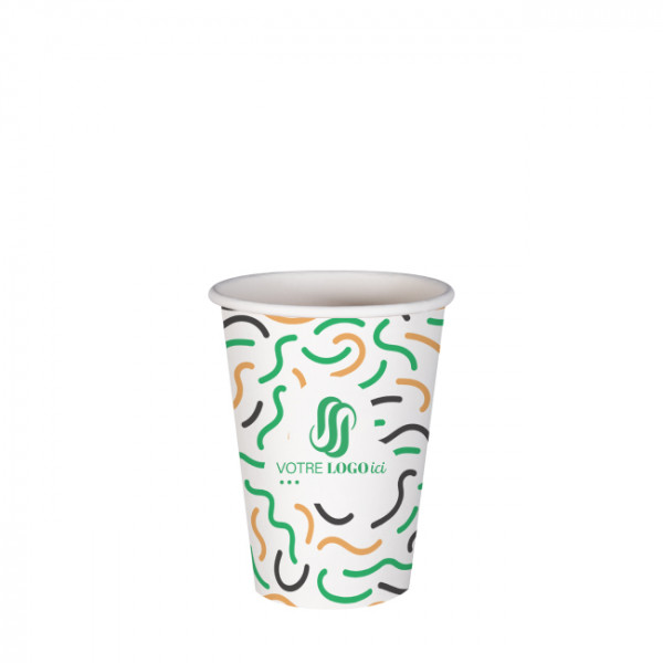 Gobelet 7 Oz 100% carton 0% plastique personnalisé - Impression jusqu'à 3 couleurs