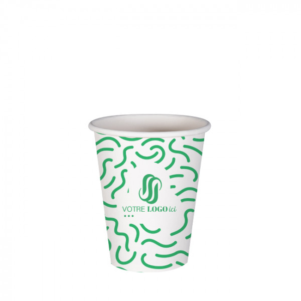 Gobelet 8 Oz 100% carton 0% plastique personnalisé - Impression jusqu'à 3 couleurs