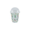 Gobelet à milkshake personnalisé en PET avec couvercle dôme 55 cL - Impression jusqu'à 4 couleurs