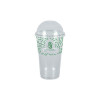 Gobelet à milkshake personnalisé en PET avec couvercle dôme 65 cL - Impression jusqu'à 4 couleurs