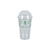 Gobelet à milkshake personnalisé en PET avec couvercle dôme 65 cL - Impression jusqu'à 4 couleurs