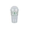 Gobelet à milkshake personnalisé en PET avec couvercle dôme 65 cL - Impression jusqu'à 4 couleurs