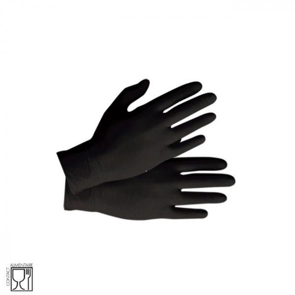 Gant nitrile noir XL non poudré - lot de 100