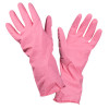 Paire de gants en latex naturel rose taille S