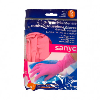 Paire de gants en latex naturel rose taille S