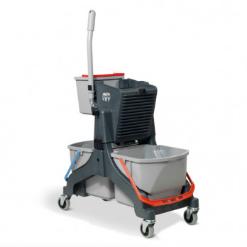 Chariot de lavage compact avec presse - 2 seaux de 16 L + 1 seau de 5 L