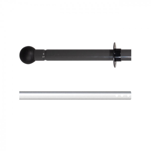Manche télescopique en aluminium troué avec boule tournante - 2 x 80 cm