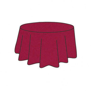 Nappe ronde jetable en soft aspect tissu bordeaux Ø 2,40 m