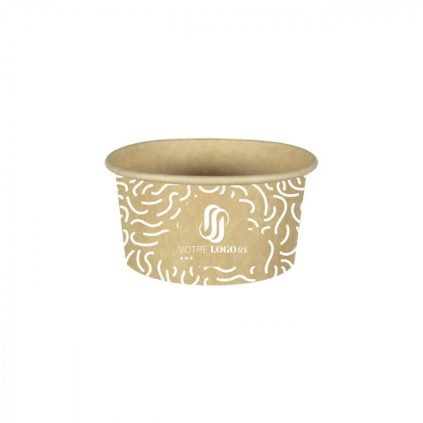 Pot à glace 6 Oz en carton personnalisé - Impression jusqu'à 4 couleurs