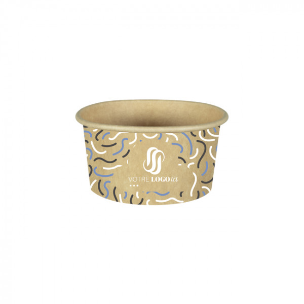 Pot à glace 6 Oz en carton personnalisé - Impression jusqu'à 4 couleurs