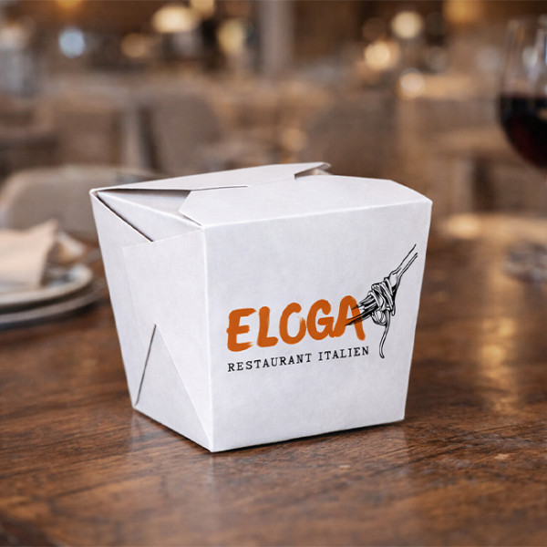 Pots à pâtes en carton personnalisés pour restaurant et vente à emporter