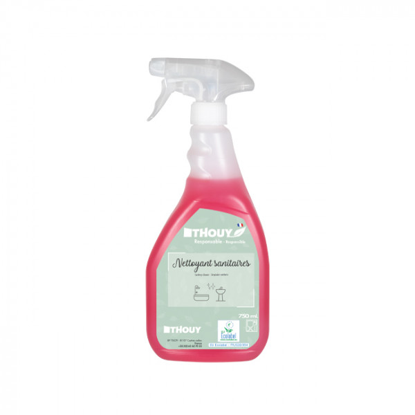 Spray détergent détartrant sanitaires Ecolabel 750 mL - Thouy
