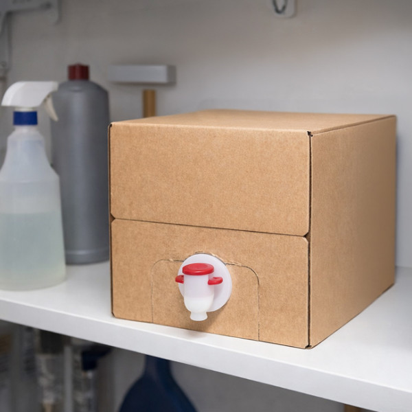 BIB carton pour détergent sols avec robinet