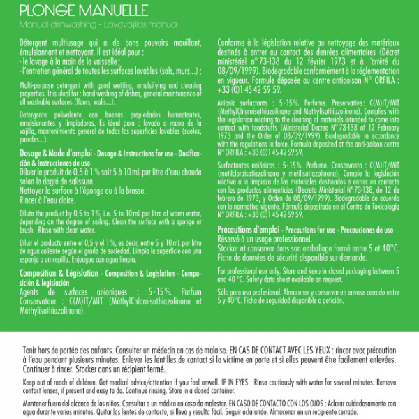 plonge manuelle menthe 5 L Thouy B30005