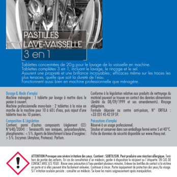 Pastilles lave-vaisselle 3 en 1 - 9 kg