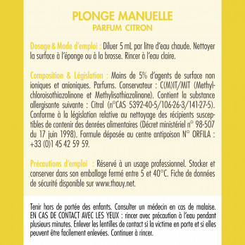 Plonge manuelle parfum citron 5 L - LES ESSENTIELS