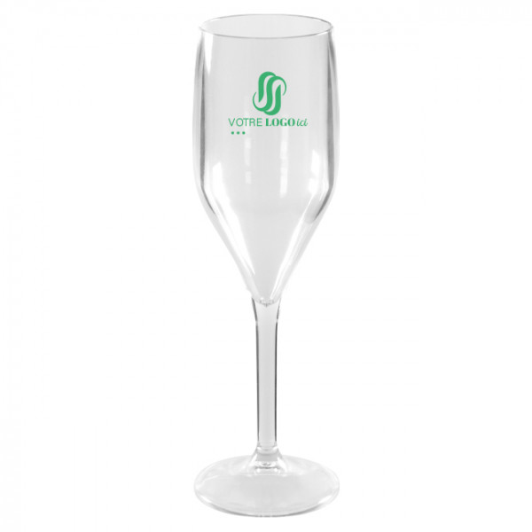 Flûte à champagne réutilisable 15 cL personnalisée - Gamme Luxe - Impression jusqu'à 3 couleurs