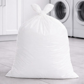 Sac-poubelle 100 L blanc standard avec lien à nouer