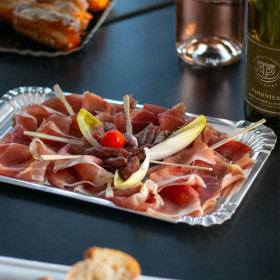 Mini plateau en carton gris argent pour plateau de charcuterie