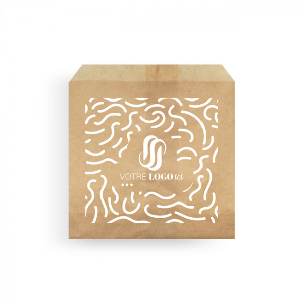 Sachet frites personnalisé en papier kraft - Impression jusqu'à 3 couleurs