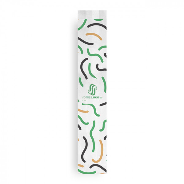 Sachet baguette x 1 personnalisé en papier 10 + 5 x 54 cm - Impression jusqu'à 3 couleurs
