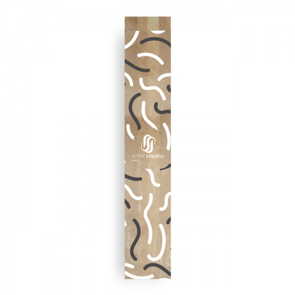 Sachet baguette x 1 personnalisé en papier 10 + 5 x 54 cm - Impression jusqu'à 3 couleurs