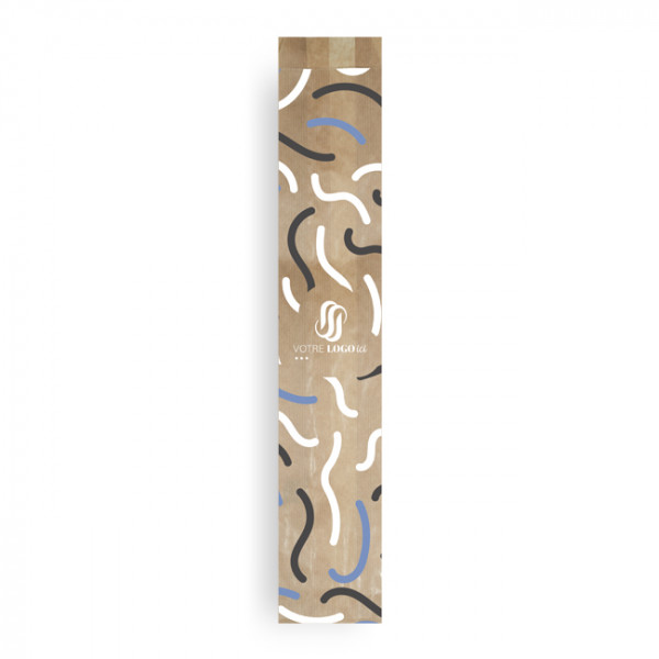 Sachet baguette x 1 personnalisé en papier 10 + 5 x 54 cm - Impression jusqu'à 3 couleurs