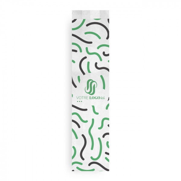 Sachet baguette x 2 personnalisé en papier 14 + 6 x 54 cm - Impression jusqu'à 3 couleurs