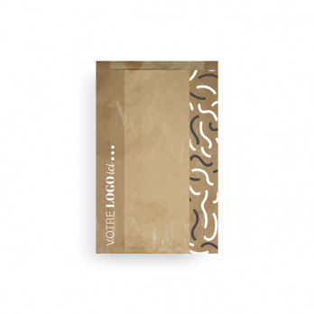 Sachet viennoiseries et pains spéciaux à fenêtre personnalisé en papier kraft 24 x 8 x 32 cm - Impression jusqu'à 3 couleurs