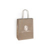Sac cabas personnalisé en papier kraft 18 + 8 x 24 cm -Poignées torsadées - Impression 1 couleur ou quadrichromie