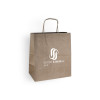 Sac cabas personnalisé en papier kraft 27 + 16 x 31 cm -Poignées torsadées - Impression 1 couleur ou quadrichromie