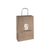 Sac cabas personnalisé en papier kraft 26 + 10 x 35 cm - Poignées torsadées - Impression jusqu'à 3 couleurs