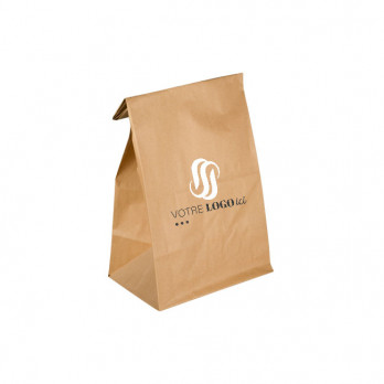 Sac SOS personnalisé en papier kraft 32 + 16 x 35 cm - Impression jusqu'à 2 couleurs