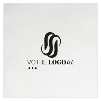 Serviette personnalisée en soft aspect tissu blanc 40 x 40 - Impression de 1 à 2 couleurs