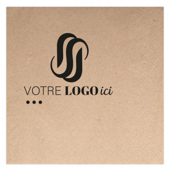 Serviette personnalisée en papier ouate kraft 40 x 40 - 2 plis - Impression 1 à 2 couleurs