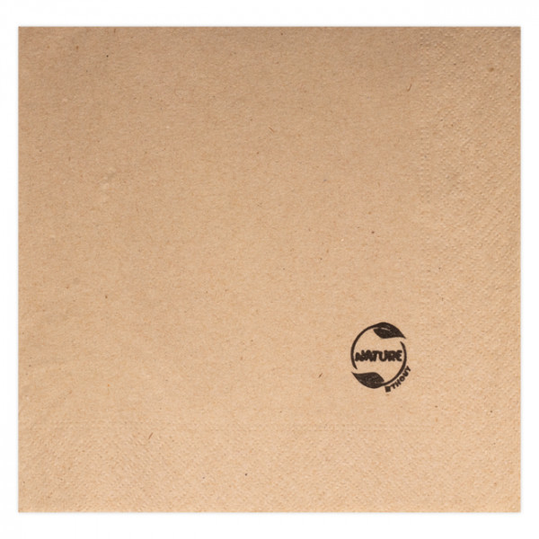 Serviette en papier kraft 2 plis 40 x 40 - Ouate nature