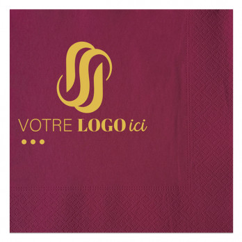 Serviette personnalisée en papier ouate 2 couleurs au choix 40 x 40 - 2 plis - Impression 1 à 2 couleurs