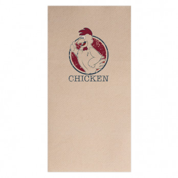 Serviette personnalisée en papier molletonné kraft 30 x 40 - Pliage en 6 - Impression 1 à 2 couleurs