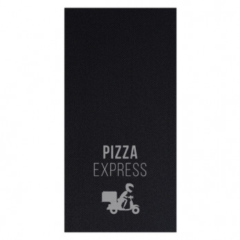 Serviette personnalisée en papier molletonné noir 30 x 40 - Pliage en 6 - Impression 1 à 2 couleurs