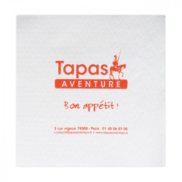 serviette papier personnalisée blanche 30x30 1 pli
